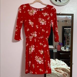 A knee length floral dress